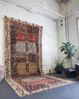 old rug, antique rug, earthy colors, faded colors, Turkish rug, vintage rug, flat weave, kilim rug, large area rug, square rug, Wild Shaman, Portland, Oregon, rug store, rug shop, local shop