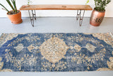 Vintage Overdyed Turkish Runner Rug 3.2ftx8.10ft