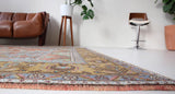 Vintage Turkish rug in living room setting, old rug, antique rug, pastel colors, faded colors, Turkish rug, vintage rug, soft rug, Portland, Oregon, rug store, rug shop, local shop