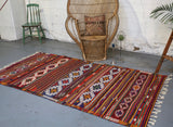 Vintage Anatolian Kilim 4.4ftx8.6ft