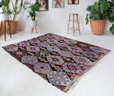 Vintage kilim rug in living room setting, bright colors, wild shaman, soft rug, bold color, Portland, Oregon, rug store, rug shop, local shop, vintage rug, modern kilim, warm colors