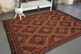 Vintage Anatolian Cicim Kilim 6.4ftx9ft