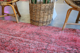 Vintage Turkish Overdyed Rug in Powder Pink 3.7ftx6.10ft