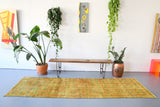 Vintage Overdyed Turkish Runner Rug in yellowy org. $450