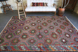 Vintage Anatolian Cicim Kilim 6.3ftx9.3ft