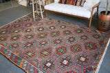 Vintage Anatolian Cicim Kilim 6.3ftx9.3ft