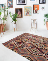 Vintage Turkish rug in a living room setting, pile rug, Turkish rug, vintage rug, portland, rug shop, bright colors, wild shaman, soft rug, bold color, Portland, Oregon, rug store, rug shop, local shop, antique rug