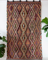 Vintage Turkish rug in a living room setting, pile rug, Turkish rug, vintage rug, portland, rug shop, bright colors, wild shaman, soft rug, bold color, Portland, Oregon, rug store, rug shop, local shop, antique rug
