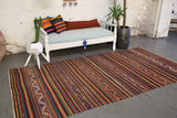 Old Anatolian Cicim Kilim 5ftx9.6ft
