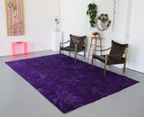 Vintage Turkish Overdyed Rug in Velvety Dark Violet 6.10ftx10ft