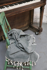 Honeycomb Pestemal Towel in Green