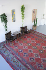 Old Turkish Oushak Kilim 13ftx13ft