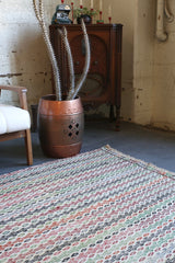 Vintage Turkish Aegean Cicim Kilim Rug 4'x9'8"