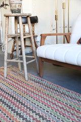 Vintage Turkish Aegean Cicim Kilim Rug 4'x9'8"