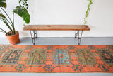 Vintage Konya Sille Turkish Runner Rug 3.2ftx11.4ft