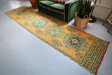 Vintage Konya Sille Runner Rug 2.10ftx11.3ft
