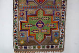 Vintage Turkish runner rug in a living room setting, pile rug, Turkish rug, vintage rug, portland, rug shop, bright colors, wild shaman, soft rug, bold color, Portland, Oregon, rug store, rug shop, local shop, antique rug