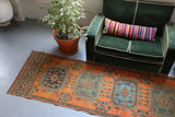 Konya Sille Turkish Runner Rug 3ftx11.4ft