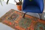 Vintage Konya Sille Turkish Runner Rug 3ftx11.4ft
