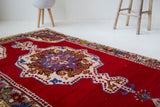 Vintage Turkish runner rug in a living room setting, pile rug, Turkish rug, vintage rug, portland, rug shop, bright colors, wild shaman, soft rug, bold color, Portland, Oregon, rug store, rug shop, local shop, antique rug