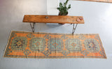 Vintage Konya Sille Runner Rug 2.10ftx9.8ft