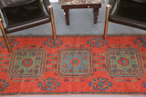 Vintage Konya Sille Runner Rug 2.10ftx11.9ft