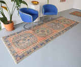 Vintage Konya Sille Turkish Runner Rug 3.10ftx11ft