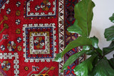 Vintage Turkish rug in a living room setting, pile rug, Turkish rug, vintage rug, portland, rug shop, bright colors, wild shaman, soft rug, bold color, Portland, Oregon, rug store, rug shop, local shop