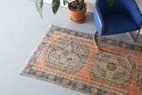 Vintage Konya Sille Turkish Runner Rug 3.10ftx11ft