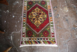 Old Mini Turkish Rug 1.9ftx3.1ft