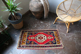 Old Mini Turkish Rug 1.10x3.7ft