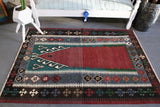 Vintage Turkish Konya Obruk Kilim Rug 4'x5'10"