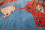Vintage Turkish rug in a living room setting, pile rug, Turkish rug, vintage rug, portland, rug shop, bright colors, wild shaman, soft rug, bold color, Portland, Oregon, rug store, rug shop, local shop