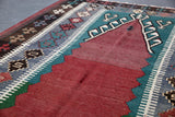 Vintage Turkish Konya Obruk Kilim Rug 4'x5'10"