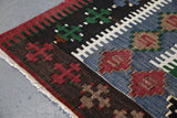Vintage Turkish Konya Obruk Kilim Rug 4'x5'10"