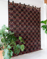 Vintage kilim rug in room decor setting, old rug, antique rug, pastel colors, faded colors, Turkish rug, vintage rug, soft rug, Portland, Oregon, rug store, rug shop, local shop, bold colors, bright colors, faded colors