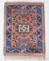 Vintage Turkish runner rug in living room setting, old rug, antique rug, pastel colors, faded colors, Turkish rug, vintage rug, soft rug, Portland, Oregon, rug store, rug shop, local shop