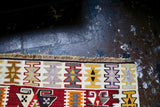 Vintage Kayseri Kilim Runner 3.9ftx15.2ft