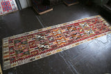 Vintage Kayseri Kilim Runner 3.9ftx15.2ft