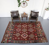 Vintage Milas Kilim 6ftx8.5ft