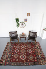 Vintage Milas Kilim 6ftx8.5ft