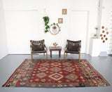 Vintage Milas Kilim 6ftx8.5ft