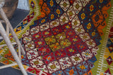 Turkish rug, vintage rug, flat weave, kilim rug, large area rug, square rug, Wild Shaman, Portland, Oregon, rug store, rug shop, local shop, bright colors, area rug, red rug, bold color