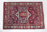 Vintage Turkish rug in a living room setting, pile rug, Turkish rug, vintage rug, portland, rug shop, bright colors, wild shaman, soft rug, bold color, Portland, Oregon, rug store, rug shop, local shop, antique rug
