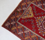 Vintage Turkish rug in a living room setting, pile rug, Turkish rug, vintage rug, portland, rug shop, bright colors, wild shaman, soft rug, bold color, Portland, Oregon, rug store, rug shop, local shop, antique rug