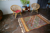 Vintage Cicim Kilim 3.6x5.11ft