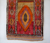 Vintage Turkish runner rug in a living room setting, pile rug, Turkish rug, vintage rug, portland, rug shop, bright colors, wild shaman, soft rug, bold color, Portland, Oregon, rug store, rug shop, local shop, antique rug