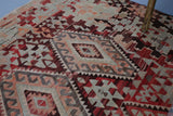 vintage rug, portland rug store, rustic red, turkish rug, flat weave, portland, Oushak kilim