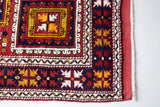 Vintage Turkish rug in a living room setting, pile rug, Turkish rug, vintage rug, portland, rug shop, bright colors, wild shaman, soft rug, bold color, Portland, Oregon, rug store, rug shop, local shop, antique rug