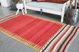 Old Bodrum Bos Kilim 4.4ftx8ft